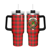 Seton Modern Tartan Crest 40 oz Insulated Tumbler with Handle